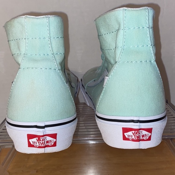 Vans Off The Wall Unisex Mint Green Hi Top Size W-10.5. M-9 - Picture 3 of 6
